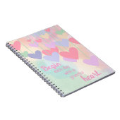 Dankbaar Hart Roze Groen Paarse Ombre Dankbaarheid Notitieboek (Rechterzijde)