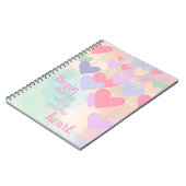 Dankbaar Hart Roze Groen Paarse Ombre Dankbaarheid Notitieboek (Linkerzijde)