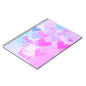 Dankbaar Hart Roze Paars Blauw Erkentelijkheids Ci Notitieboek (Linkerzijde)