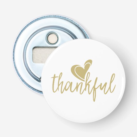 dankbaar hart thanksgiving button flesopener (Voorkant)