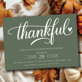 Dankbaar Hart Thanksgiving Diner Kaart