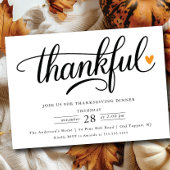 Dankbaar Hart Thanksgiving Dinner Kaart