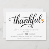 Dankbaar Hart Thanksgiving Dinner Kaart (Voorkant)