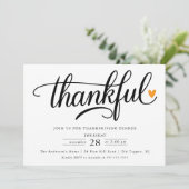 Dankbaar Hart Thanksgiving Dinner Kaart (Staand voorkant)