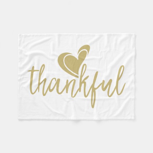 dankbaar hart thanksgiving fleece deken (Voorkant (Horizontaal))