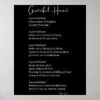 Dankbaar hart Thanksgiving gedicht muur kunst post