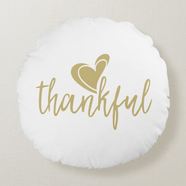 dankbaar hart thanksgiving rond kussen (Voorkant)