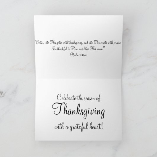 "Dankbaar Hart" Thanksgiving Wenskaarten Feestdagen Kaart (Binnen)