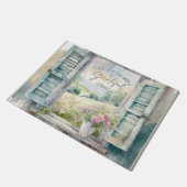 Dankbaar hart waterverf bloemenvenster deurmat (Schuin)