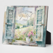 Dankbaar hart waterverf bloemenvenster fotoplaat (Zijkant)