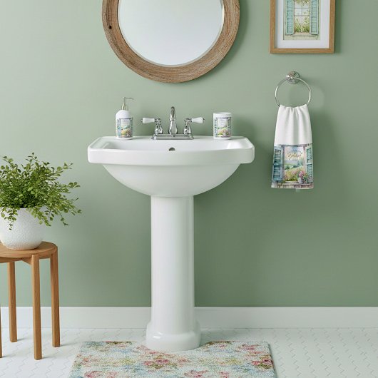 Dankbaar hart waterverf bloemenvenster handdoek