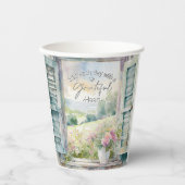 Dankbaar hart waterverf bloemenvenster papieren bekers (Voorkant)