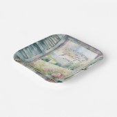 Dankbaar hart waterverf bloemenvenster papieren bordje (Gebogen)