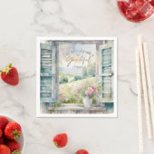 Dankbaar hart waterverf bloemenvenster servet (Insitu)