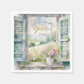 Dankbaar hart waterverf bloemenvenster servet (Voorkant)