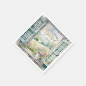 Dankbaar hart waterverf bloemenvenster servet (Hoek)