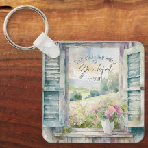 Dankbaar hart waterverf bloemenvenster