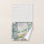 Dankbaar hart waterverf bloemvenster handdoek (Handdoek)