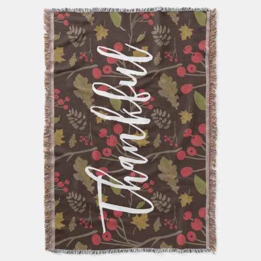 Dankbaar Herfst bladeren gebladerte op bruin Deken (Voorkant Verticaal)