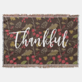 Dankbaar Herfst bladeren gebladerte op bruin Deken (Voorkant)