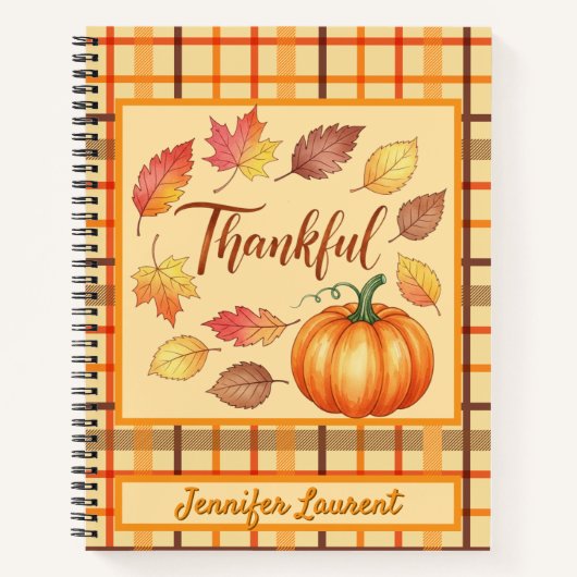 Dankbaar Herfst Geplaatst Custom Notitieboek (Voorkant)