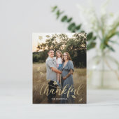 Dankbaar Herfst Happy Thanksgiving Foto Briefkaart (Staand voorkant)