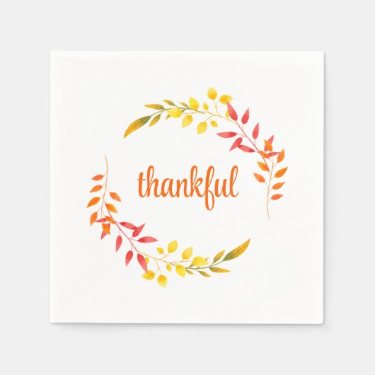 Dankbaar Herfst Herfst Kleuren Moderne Thanksgivin Servet (Voorkant)
