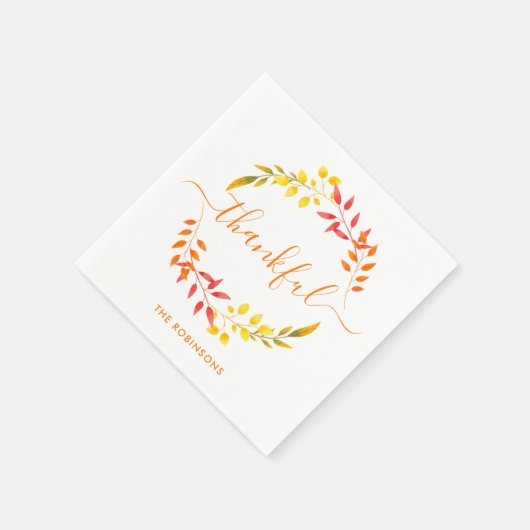 Dankbaar Herfst Herfst Kleuren Moderne Thanksgivin Servet (Hoek)