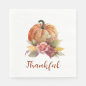 Dankbaar Herfst Pompoen Thanksgiving Papier Servet (Voorkant)