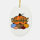 Dankbaar Herfst Pompoenen Ontwerp Keramisch Ornament (Voorkant)