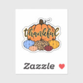 Dankbaar Herfst Pompoenen Ontwerp Sticker (Vel)