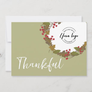 Dankbaar Herfst thema business logo Thanksgiving Bedankkaart