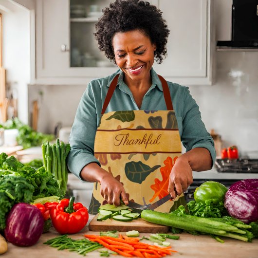 Dankbaar herfsteikenbladeren schort