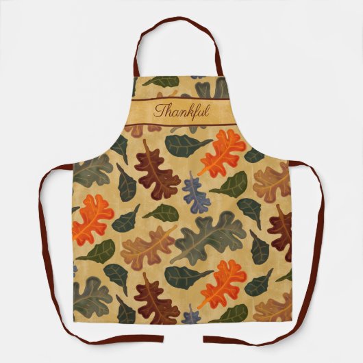 Dankbaar herfsteikenbladeren schort (Voorkant)