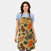 Dankbaar herfsteikenbladeren schort (Gedragen)