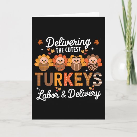 Dankbaar Het Bezorgen Van De Schattigste Turkije A Kaart (Voorkant)