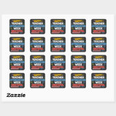 Dankbaar Kleurrijk Schoolontwerp Vierkante Sticker (Vel)