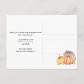 Dankbaar Land Pompoen Waterverf Bewegen Aankondigingskaart (Achterkant)