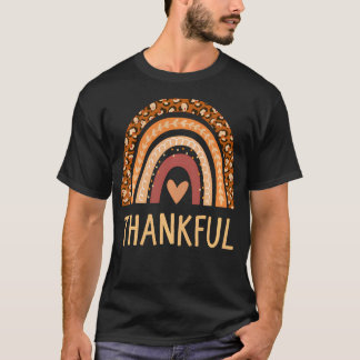 Dankbaar Leopard Rainbow voor Thanksgiving Family  T-shirt