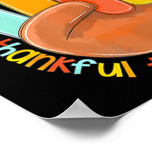 Dankbaar Leraar Grappig Thanksgiving Vrede Hand Si Poster (Hoek)