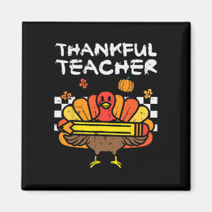 Dankbaar Leraar Thanksgiving Turkije Retro Herfst Magneet
