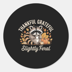 Dankbaar Licht Verwilderde Wasbeer Gezellig Herfst Ronde Sticker