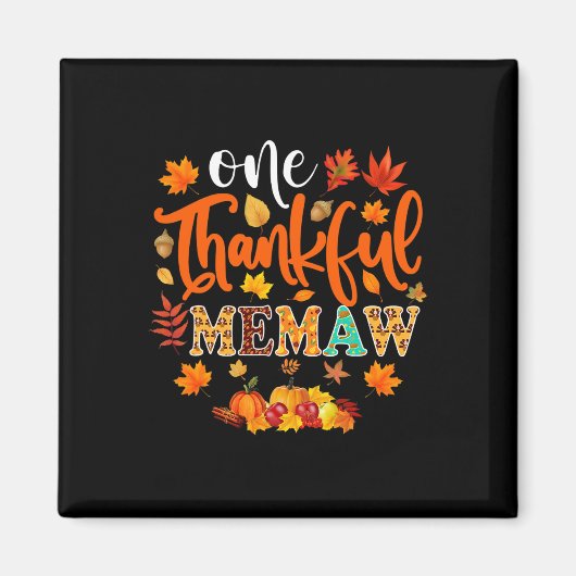 Dankbaar Memaw Fun Herfst herfst Thanksgiving Magneet (Voorkant)