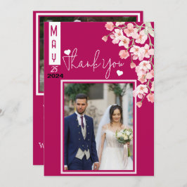 Dankbaar met bloemenwijn bedankkaart