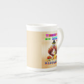 Dankbaar met warmte en geluk porselein kop (Voorkant rechts)