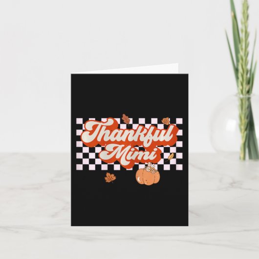 Dankbaar Mimi Retro Thanksgiving Herfst Matching F Kaart (Voorkant)