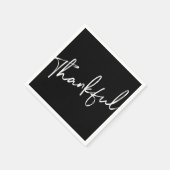 Dankbaar minimalistisch zwart-wit servet (Hoek)