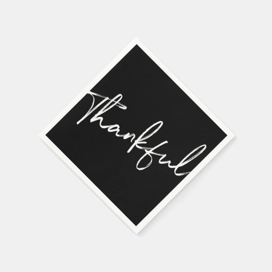 Dankbaar minimalistisch zwart-wit servet (Hoek)