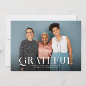 DANKBAAR Modern Bright Business Foto Elegant Logo Feestdagenkaart (Voorkant)