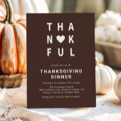 Dankbaar modern minimalistisch Thanksgiving diner Kaart